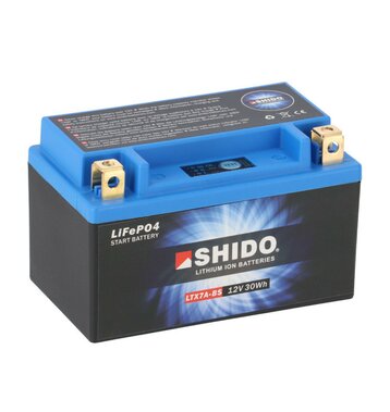 SHIDO LTX7A-BS Lithium Motorradbatterie 2,4Ah 12V YTX7A-BS