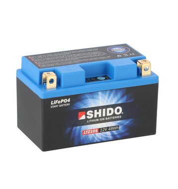 SHIDO LTZ10S Lithium Motorradbatterie 4Ah 12V YTZ10S