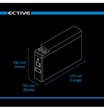 ECTIVE LC 120 SLIM BT 12V LiFePO4 Lithium Versorgungsbatterie 120Ah