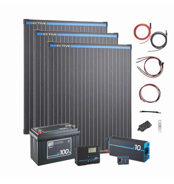 Solar Inselanlage 300Wp 1000W Wechselrichter 1280Wh LFP Batterie